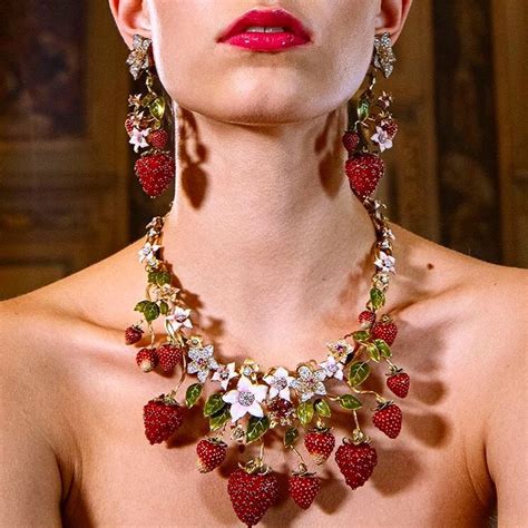 dolce gabbana strawberry necklace|vintage dolce and gabbana jewelry.